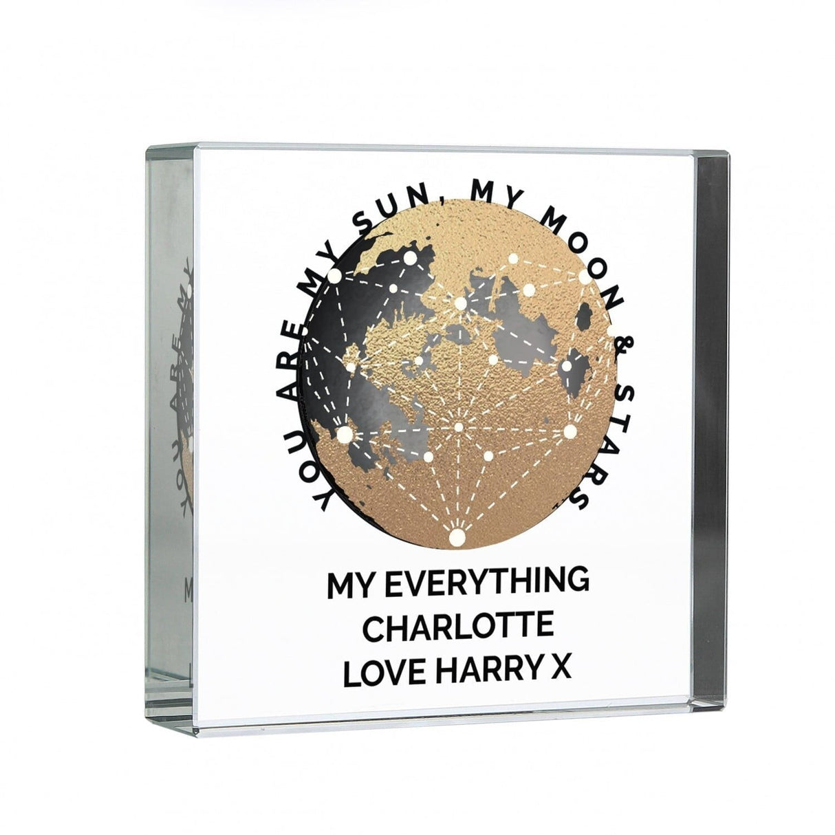 Personalised You Are My Sun My Moon Crystal Token: 3 - Crystal Tokens By Gift Moments