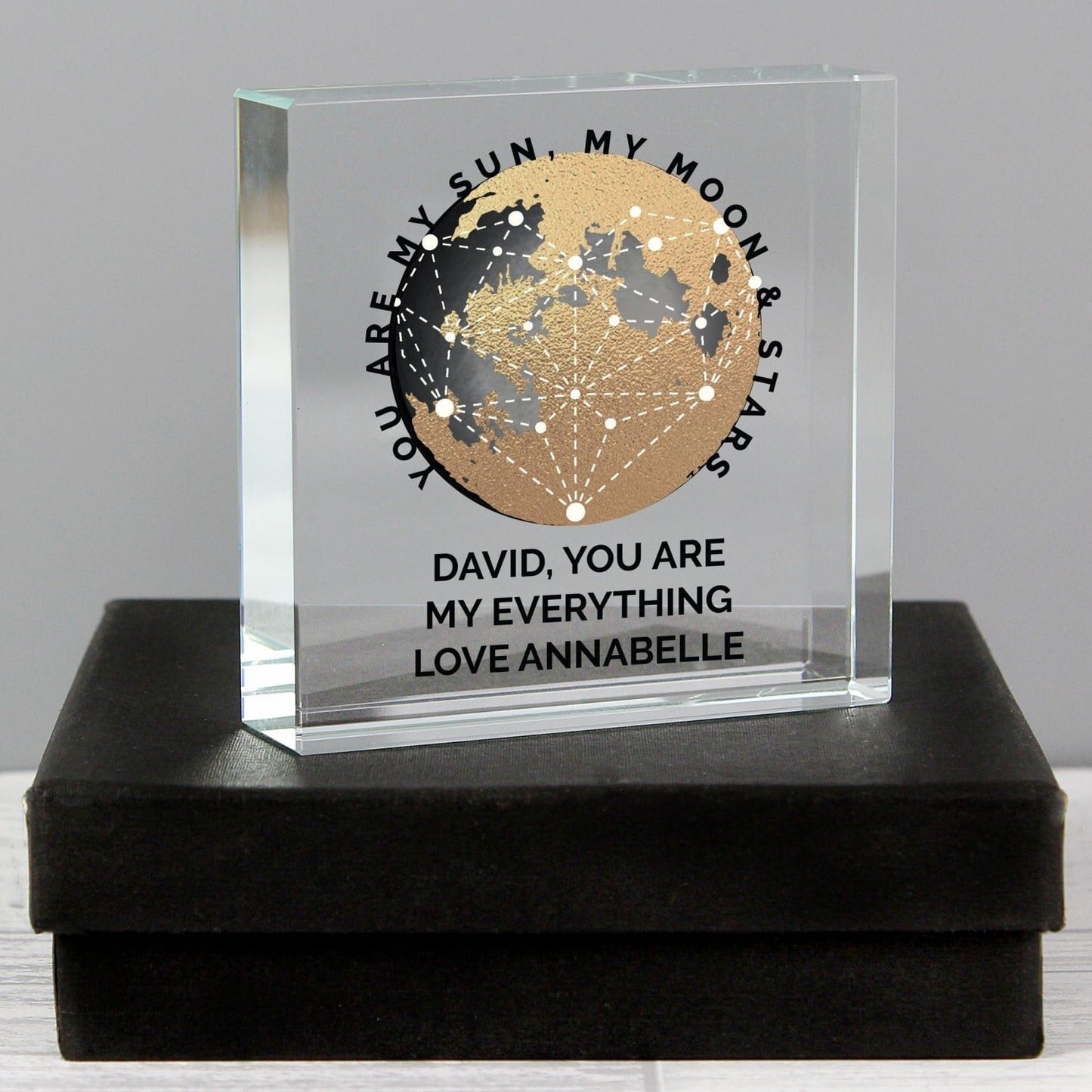 Personalised You Are My Sun My Moon Crystal Token: 2 - Crystal Tokens By Gift Moments