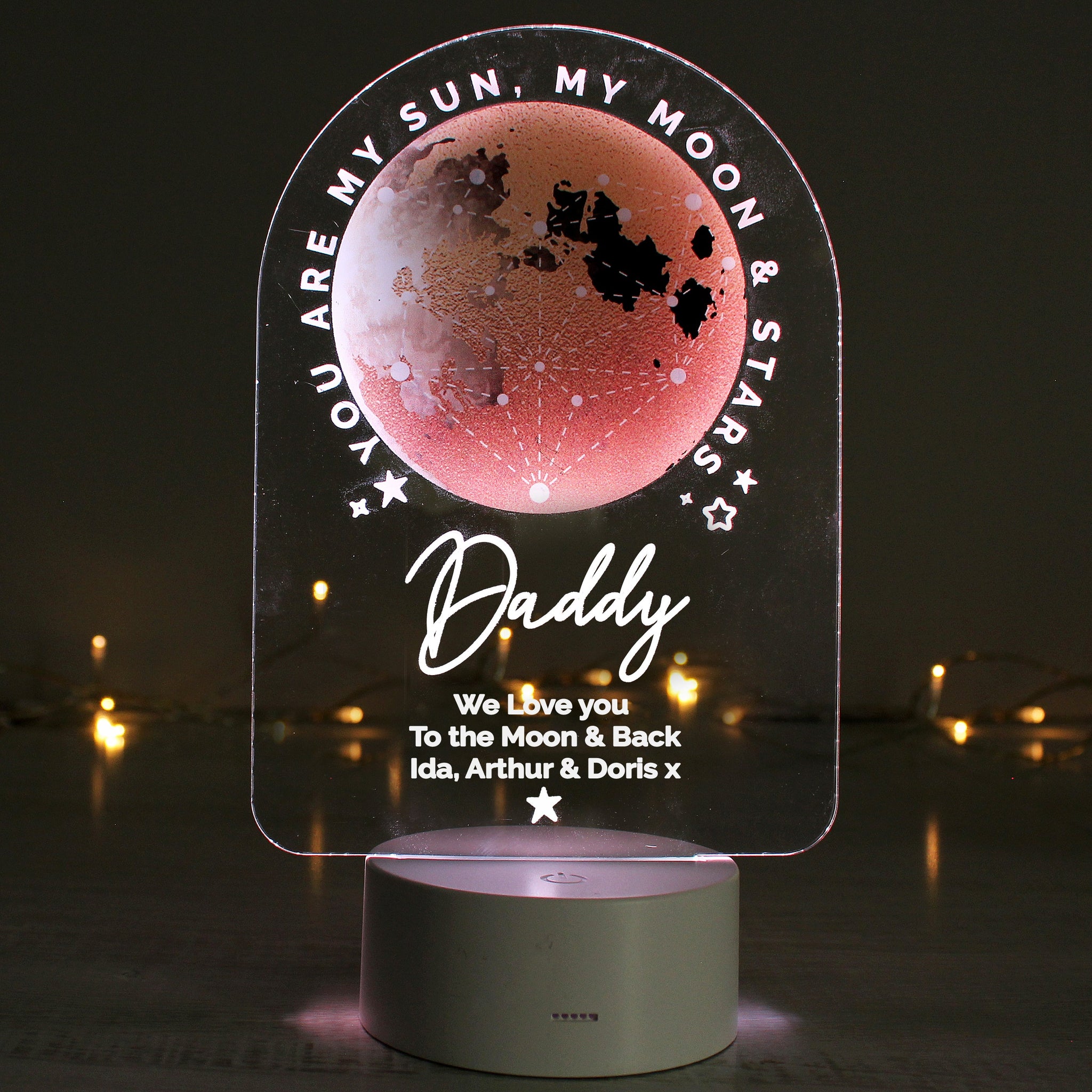 Personalised Sun Moon & Stars LED Colour Changing Night Light: 1 - LED Lighting By Gift Moments