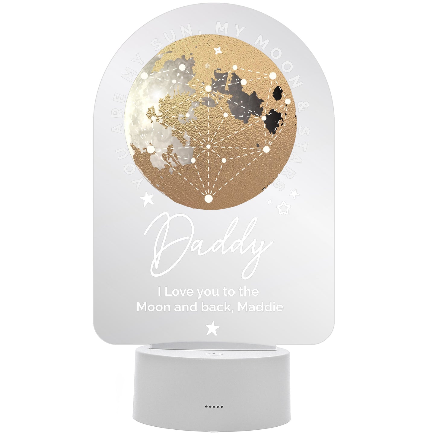 Personalised Sun Moon & Stars LED Colour Changing Night Light: 5 - LED Lighting By Gift Moments