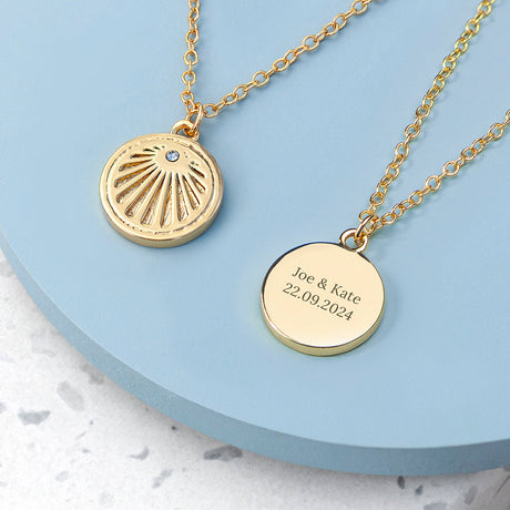 Personalised Sunburst Necklace: 3 - Necklaces By Gift Moments