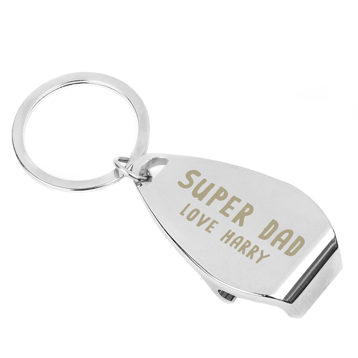 Personalised Super Dad Bottle Opener Keyring: 5 - Keyrings By Gift Moments
