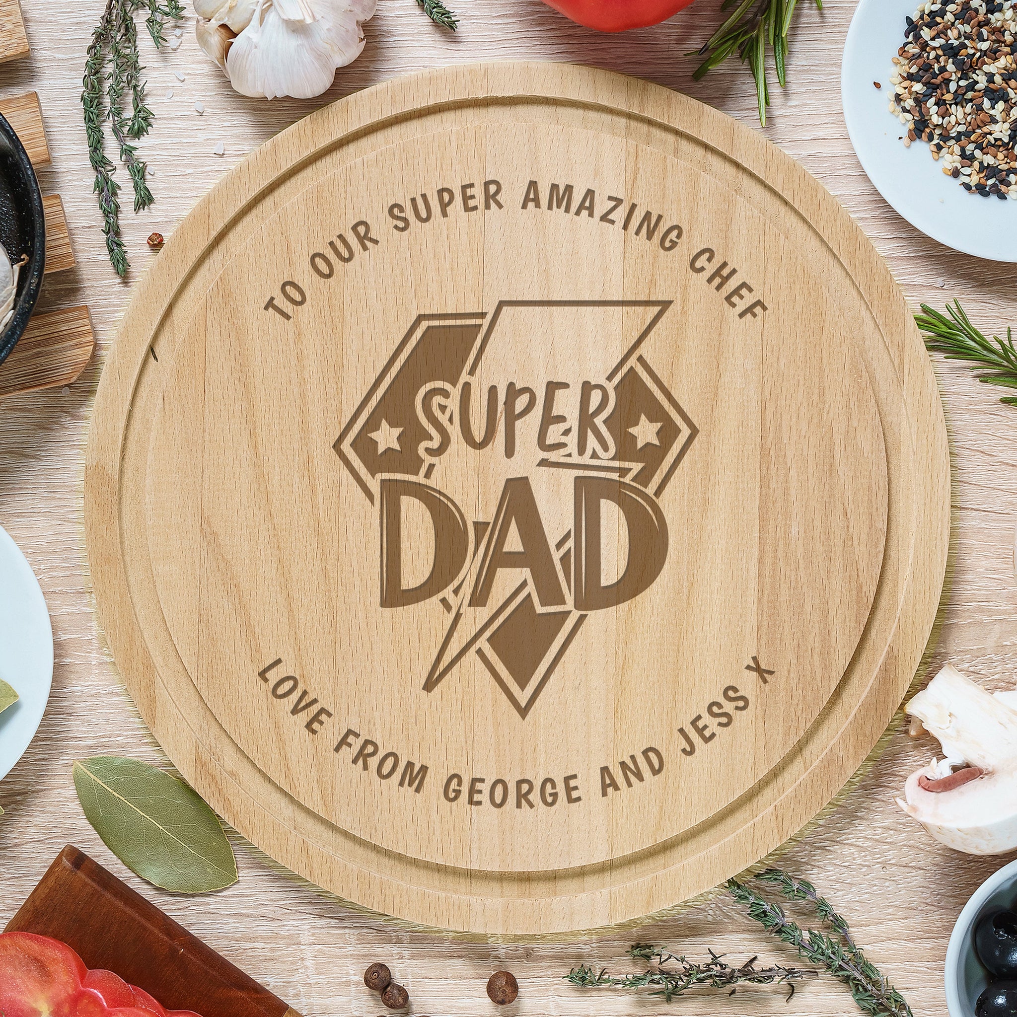 Personalised Super Dad Chopping Board: 1 - Chopping Boards By Gift Moments