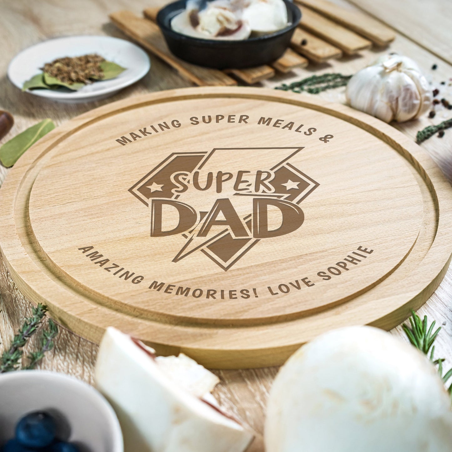 Personalised Super Dad Chopping Board: 2 - Chopping Boards By Gift Moments