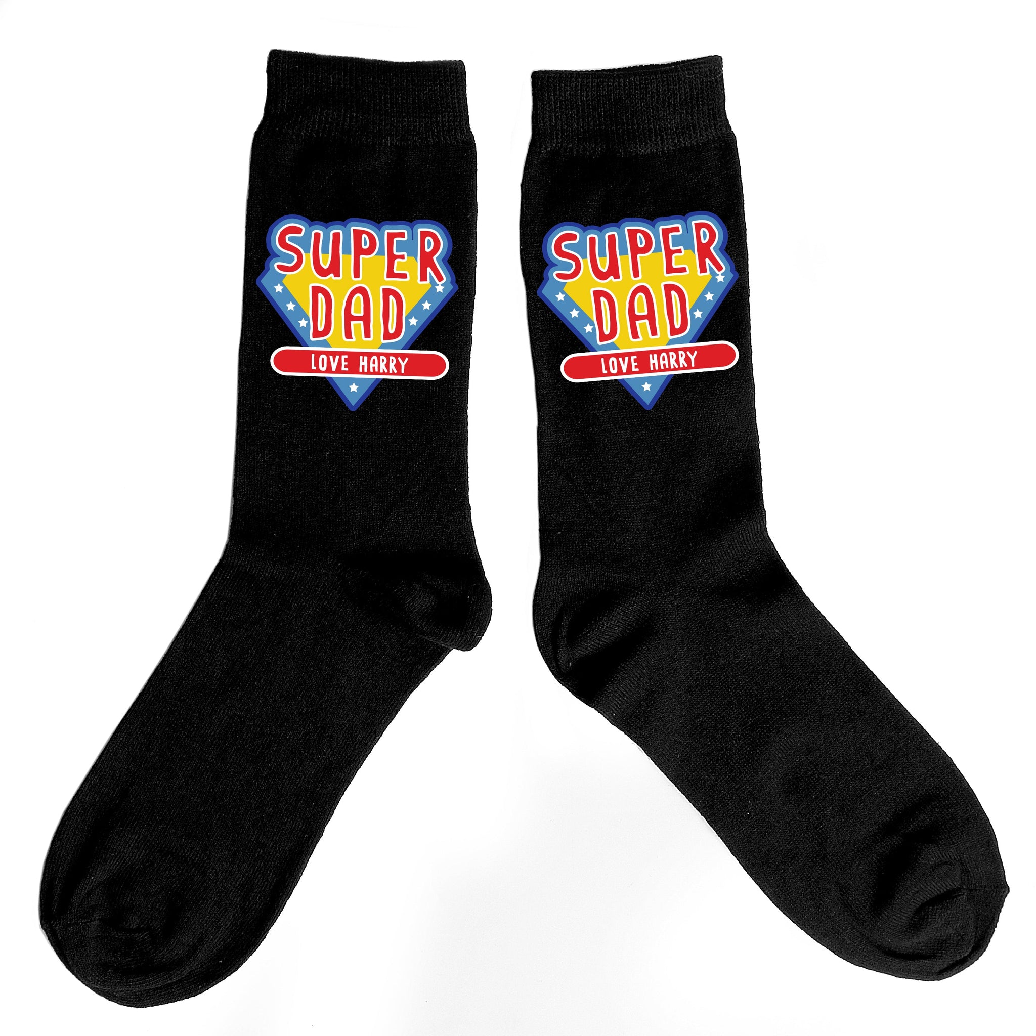 Personalised Super Dad Mens Socks: 2 - Clothing By Gift Moments