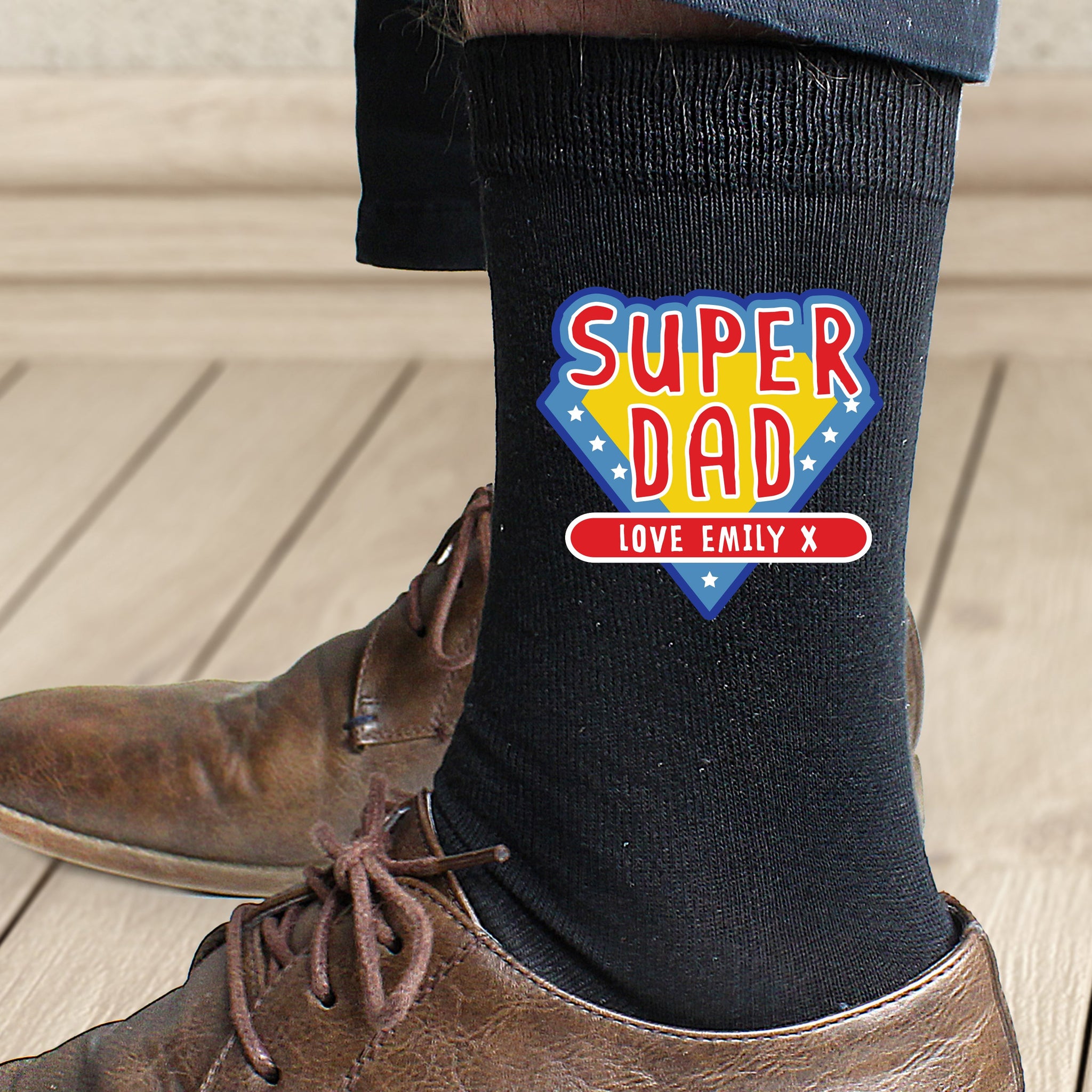 Personalised Super Dad Mens Socks: 3 - Clothing By Gift Moments