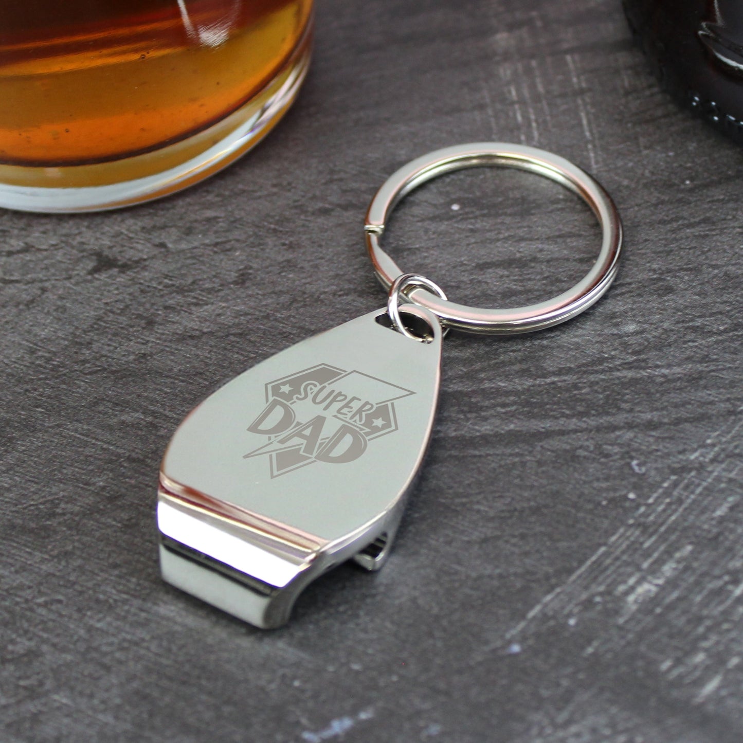 Personalised Super Dad Pint Glass & Bottle Opener: 2 - Beer Glasses By Gift Moments