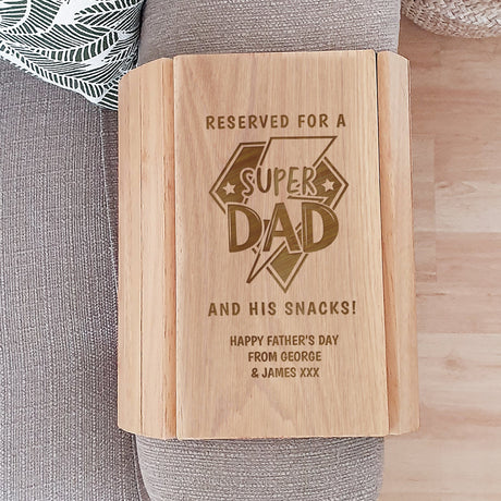 Personalised Super Dad Sofa Tray: 1 - Coasters By Gift Moments