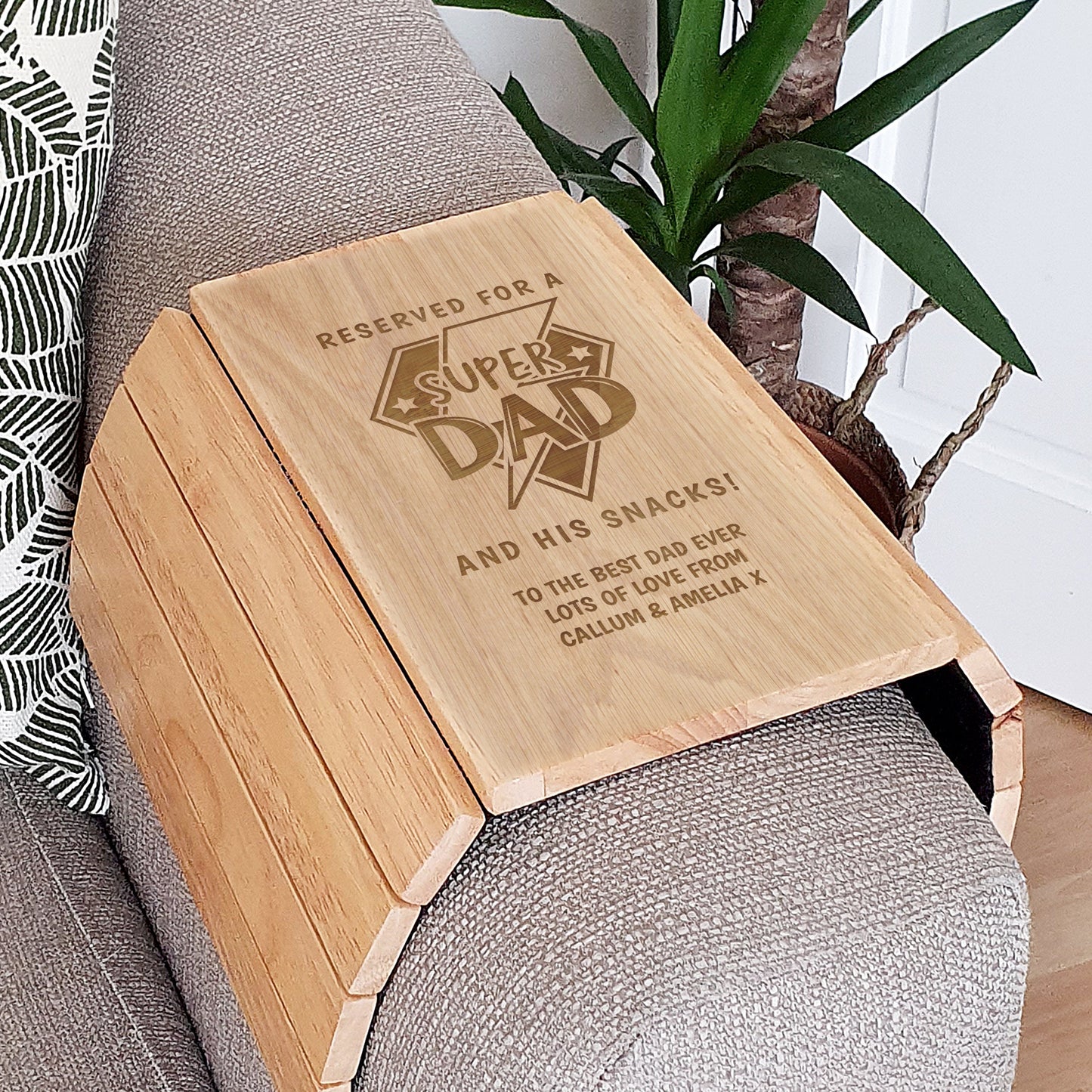 Personalised Super Dad Sofa Tray: 2 - Coasters By Gift Moments