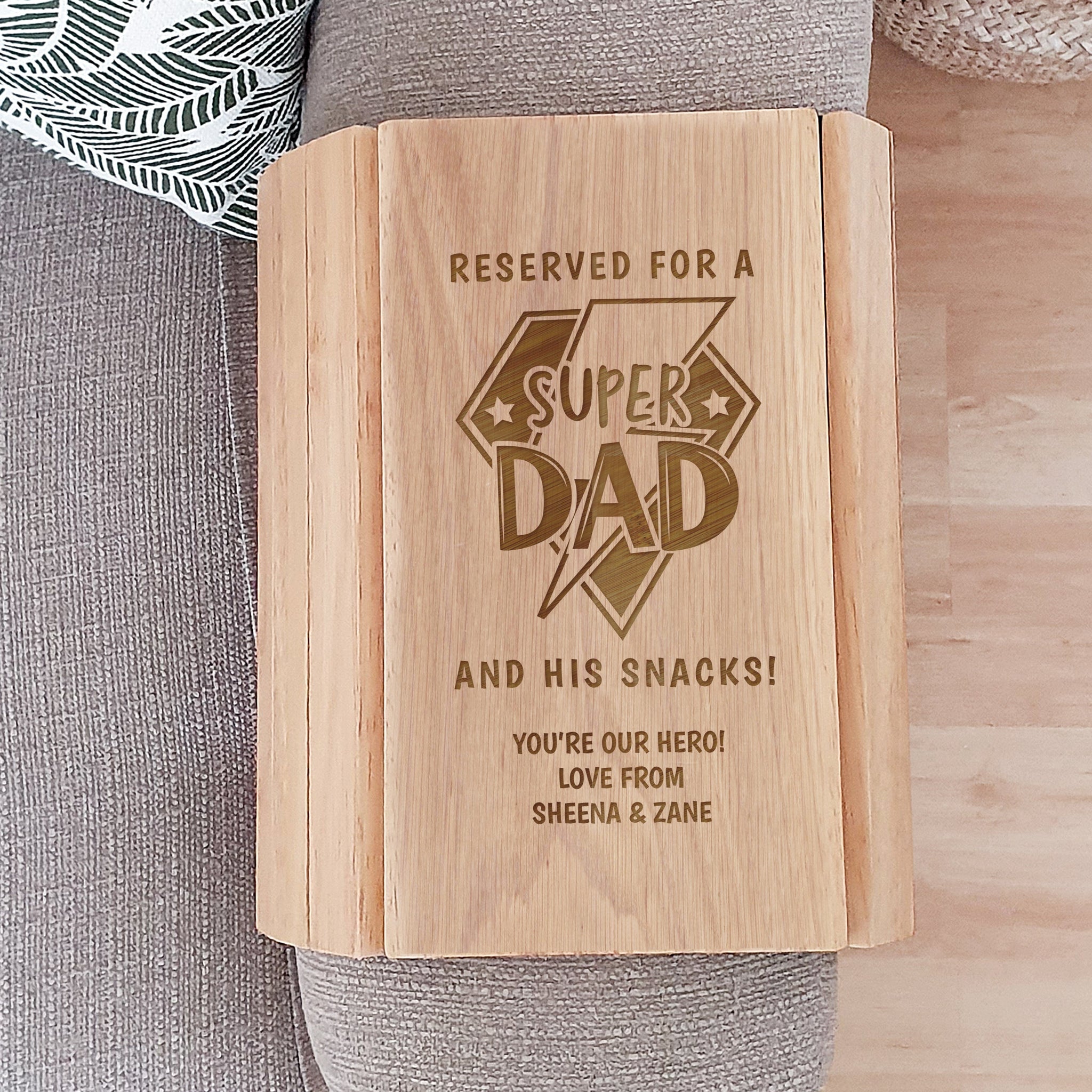 Personalised Super Dad Sofa Tray: 4 - Coasters By Gift Moments