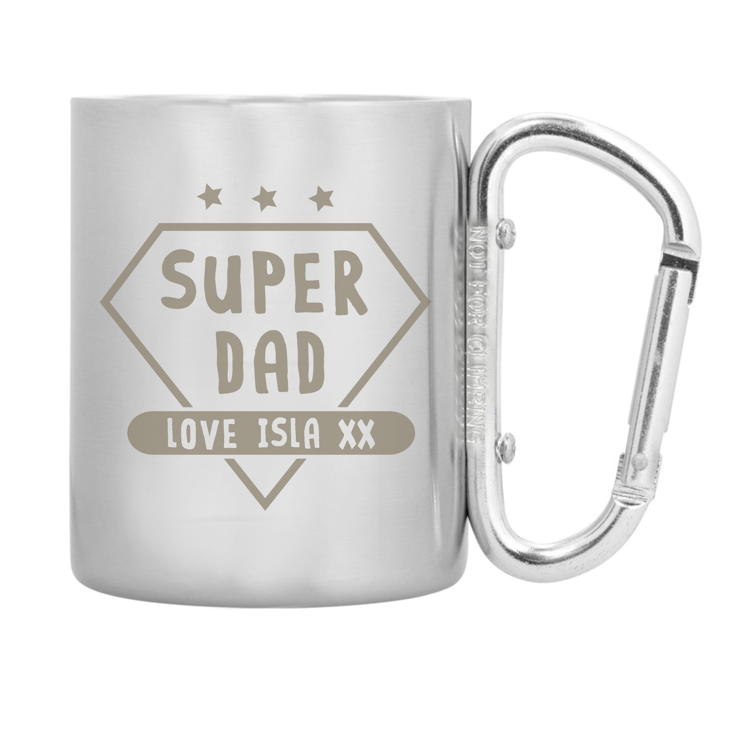 Personalised Super Dad Stainless Steel Mug: 4 - Outdoor Mugs By Gift Moments