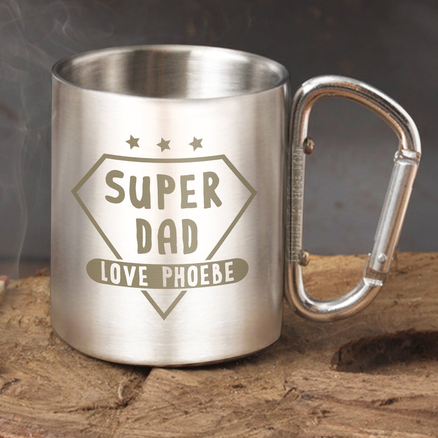 Personalised Super Dad Stainless Steel Mug: 3 - Outdoor Mugs By Gift Moments