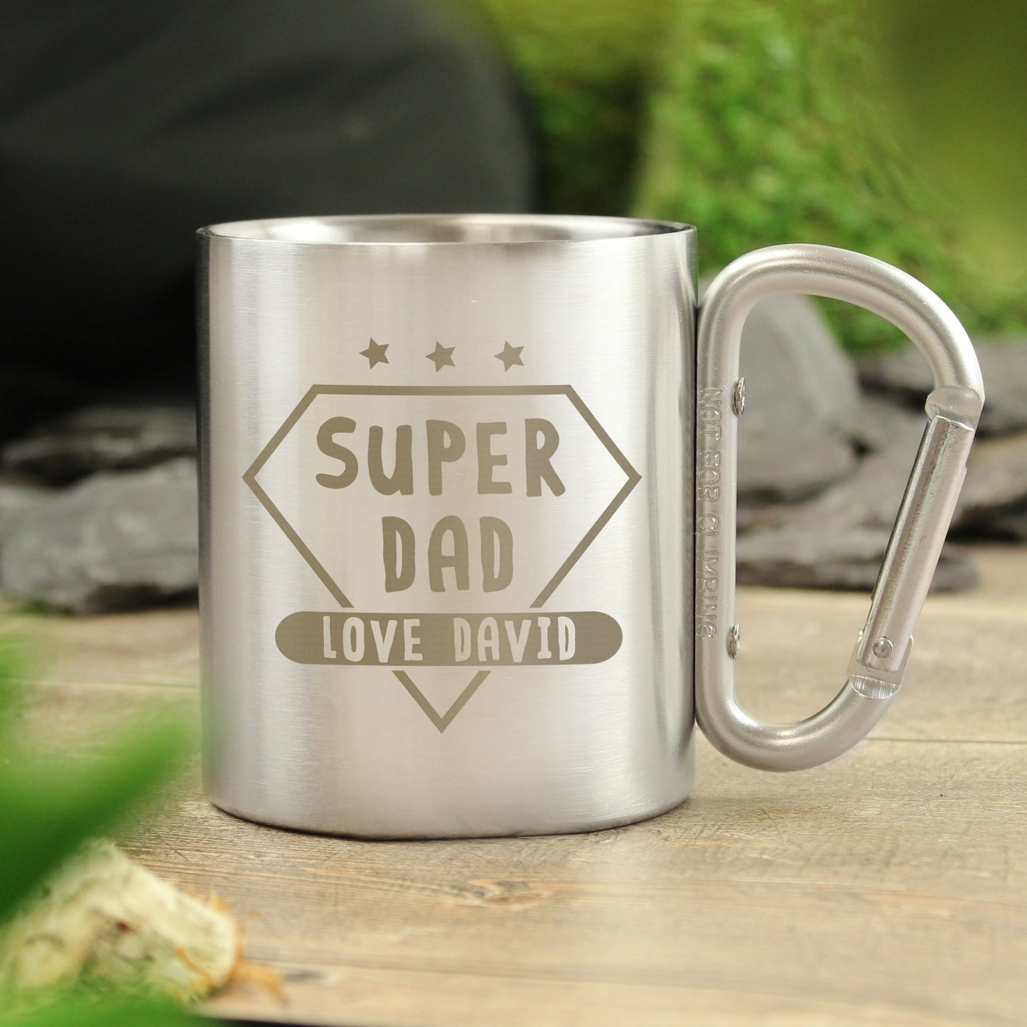 Personalised Super Dad Stainless Steel Mug: 1 - Outdoor Mugs By Gift Moments