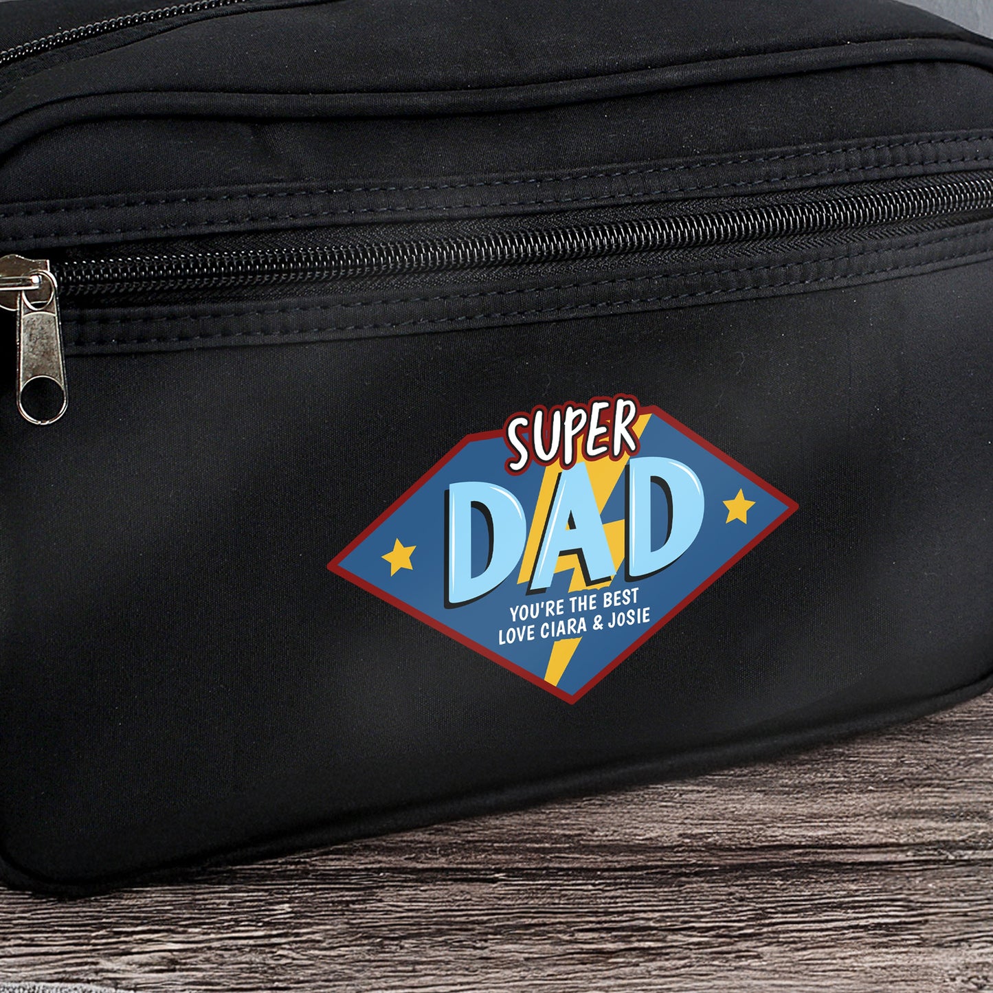 Personalised Super Dad Toiletry Bag: 3 - Toiletry & Makeup Bags By Gift Moments