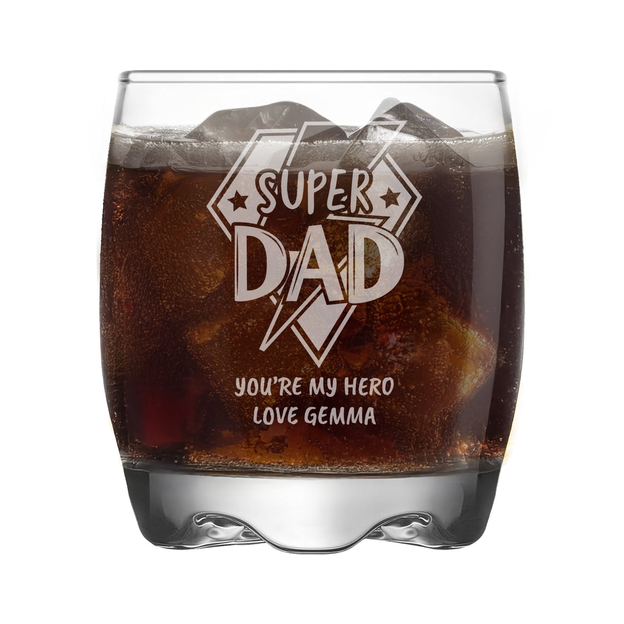 Personalised Super Dad Tumbler Glass: 5 - Tumblers By Gift Moments