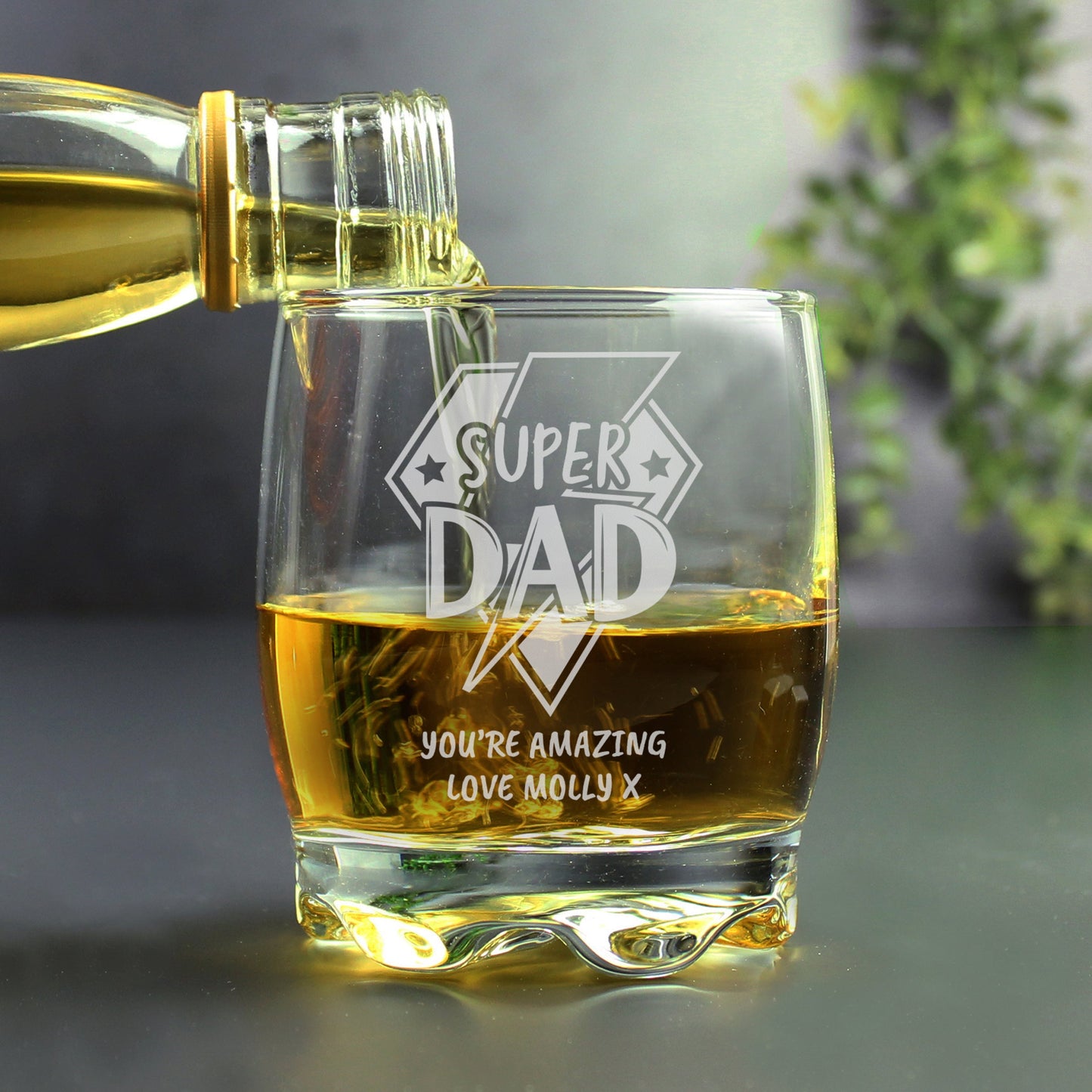 Personalised Super Dad Tumbler Glass: 3 - Tumblers By Gift Moments