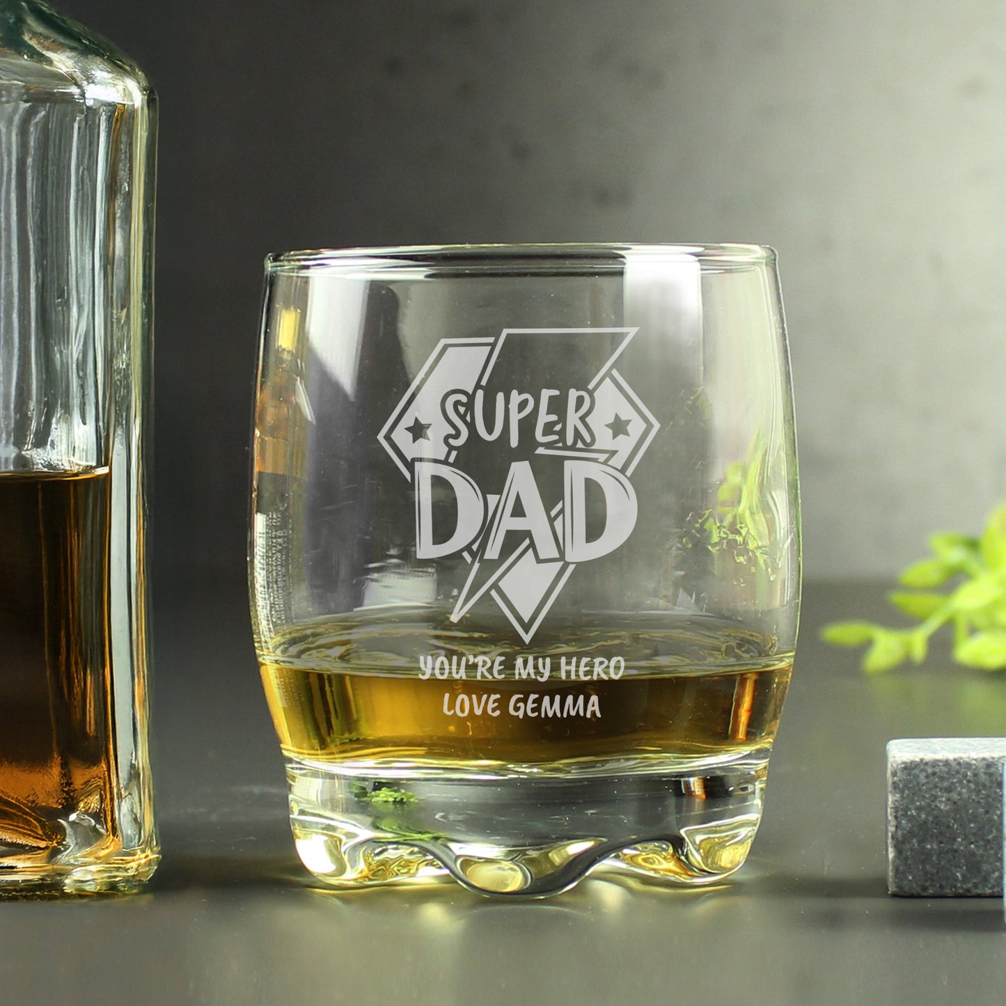 Personalised Super Dad Tumbler Glass: 4 - Tumblers By Gift Moments