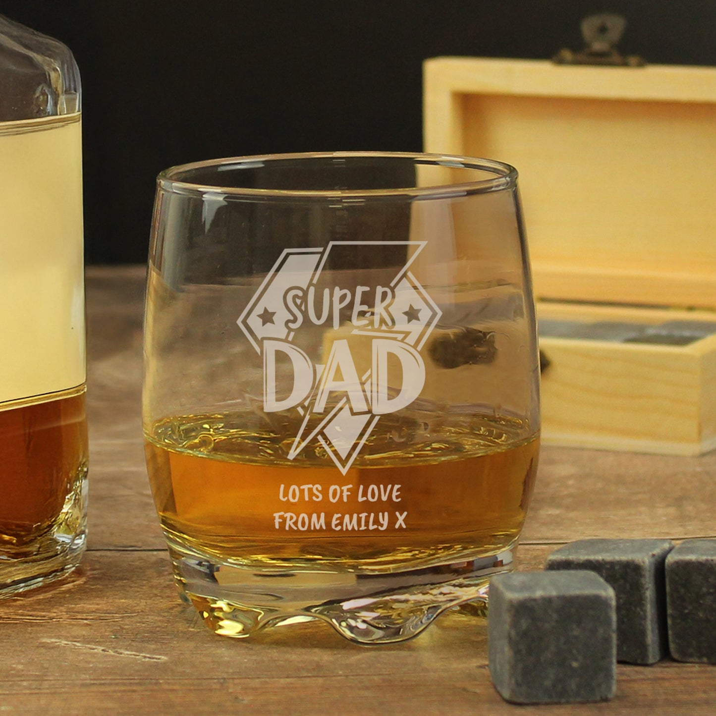 Personalised Super Dad Tumbler Glass: 2 - Tumblers By Gift Moments