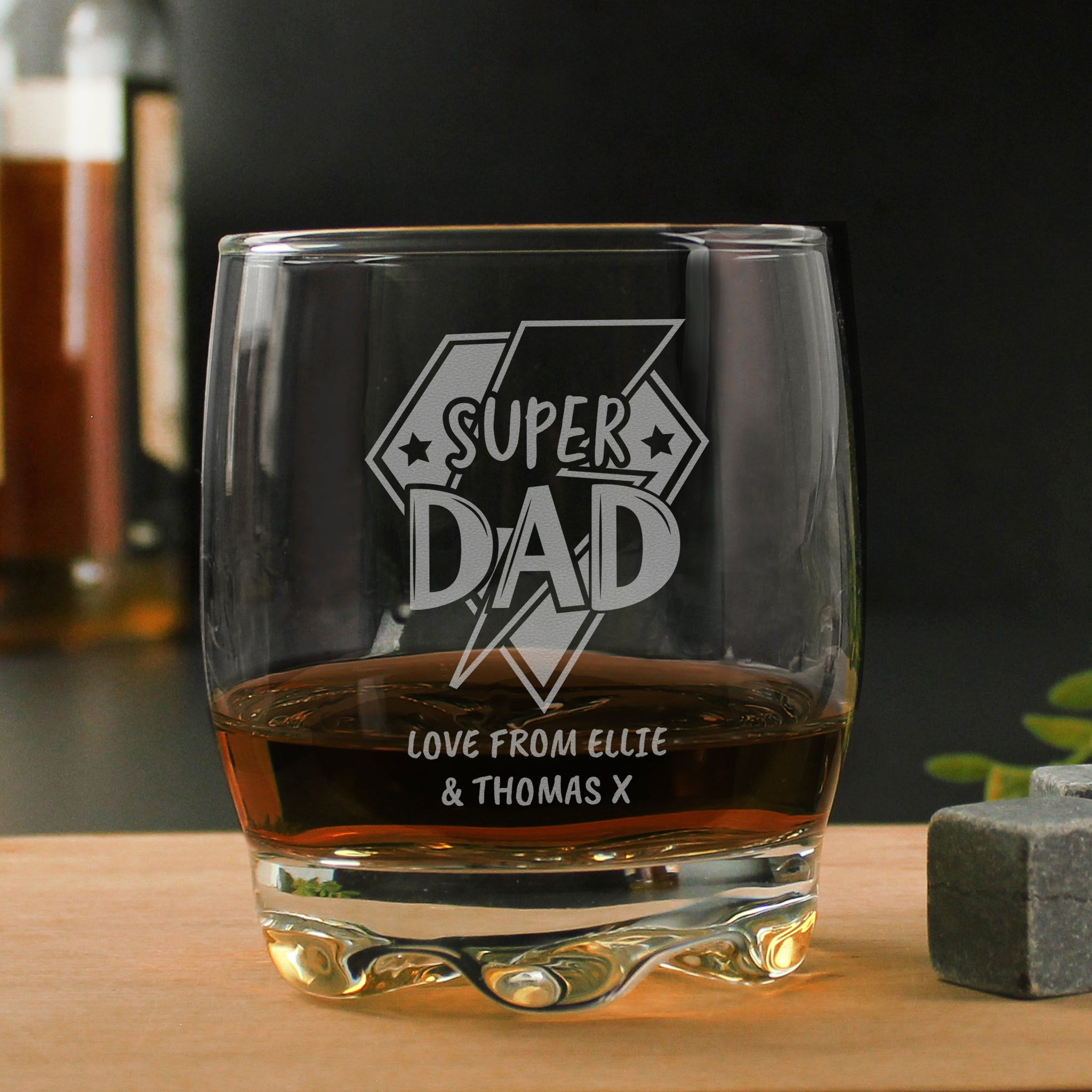 Personalised Super Dad Tumbler Glass: 1 - Tumblers By Gift Moments