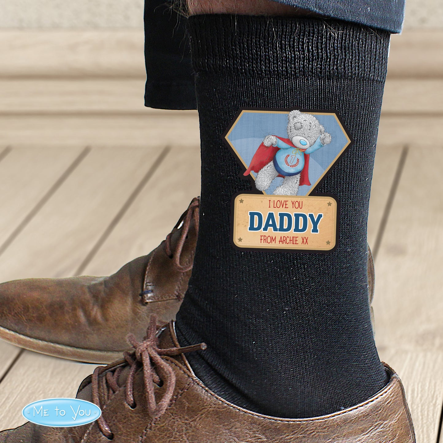 Personalised Me To You Super Hero Mens Socks: 1 - Clothing