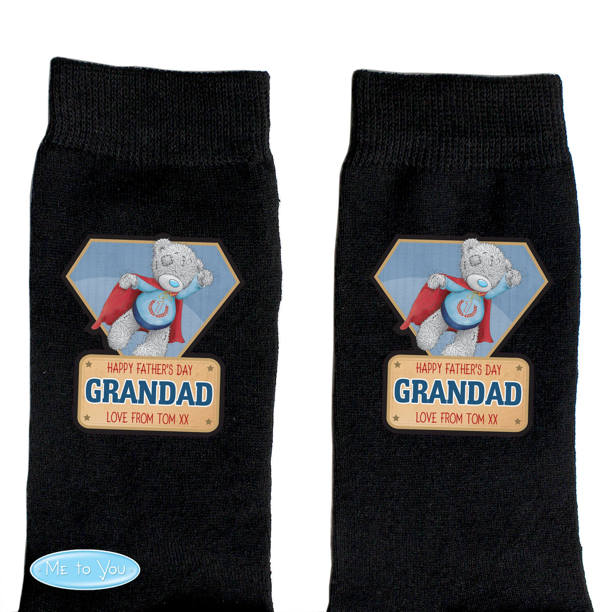 Personalised Me To You Super Hero Mens Socks: 3 - Clothing