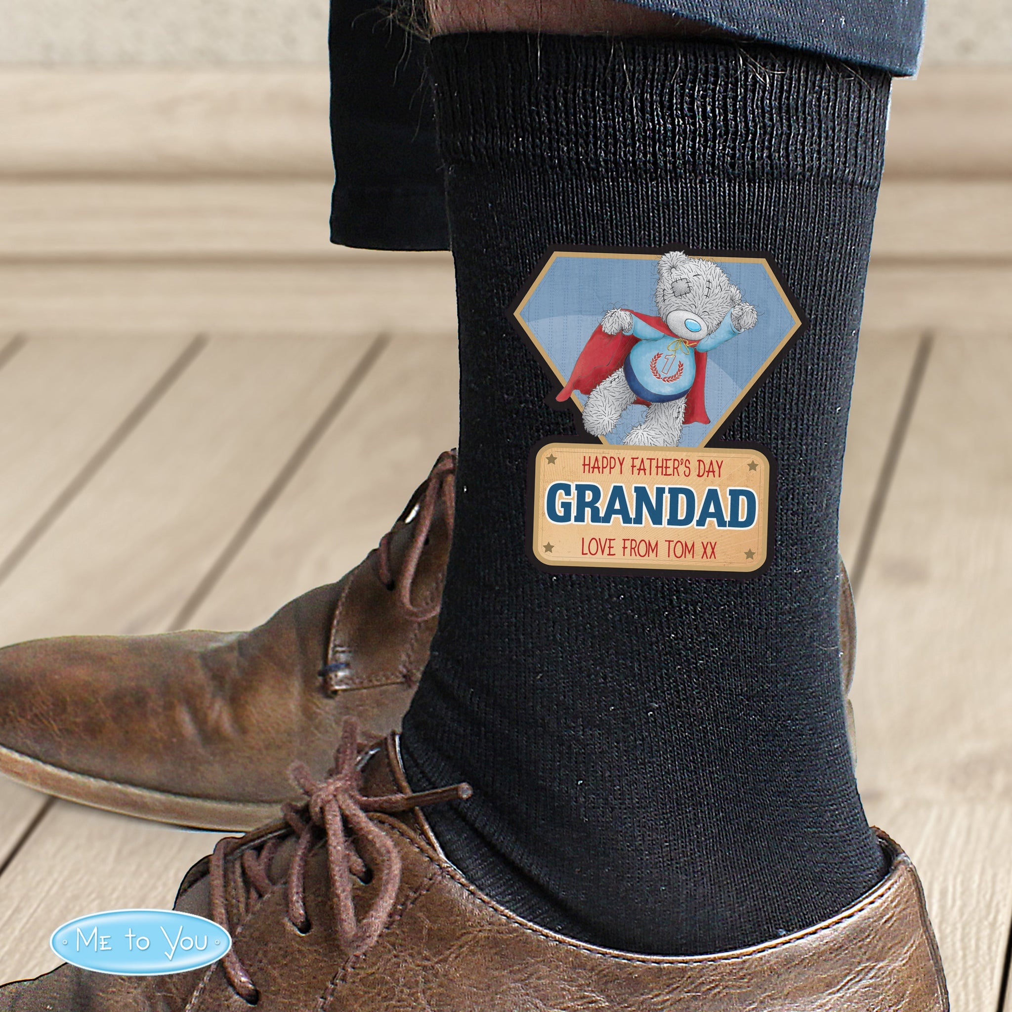 Personalised Me To You Super Hero Mens Socks: 5 - Clothing