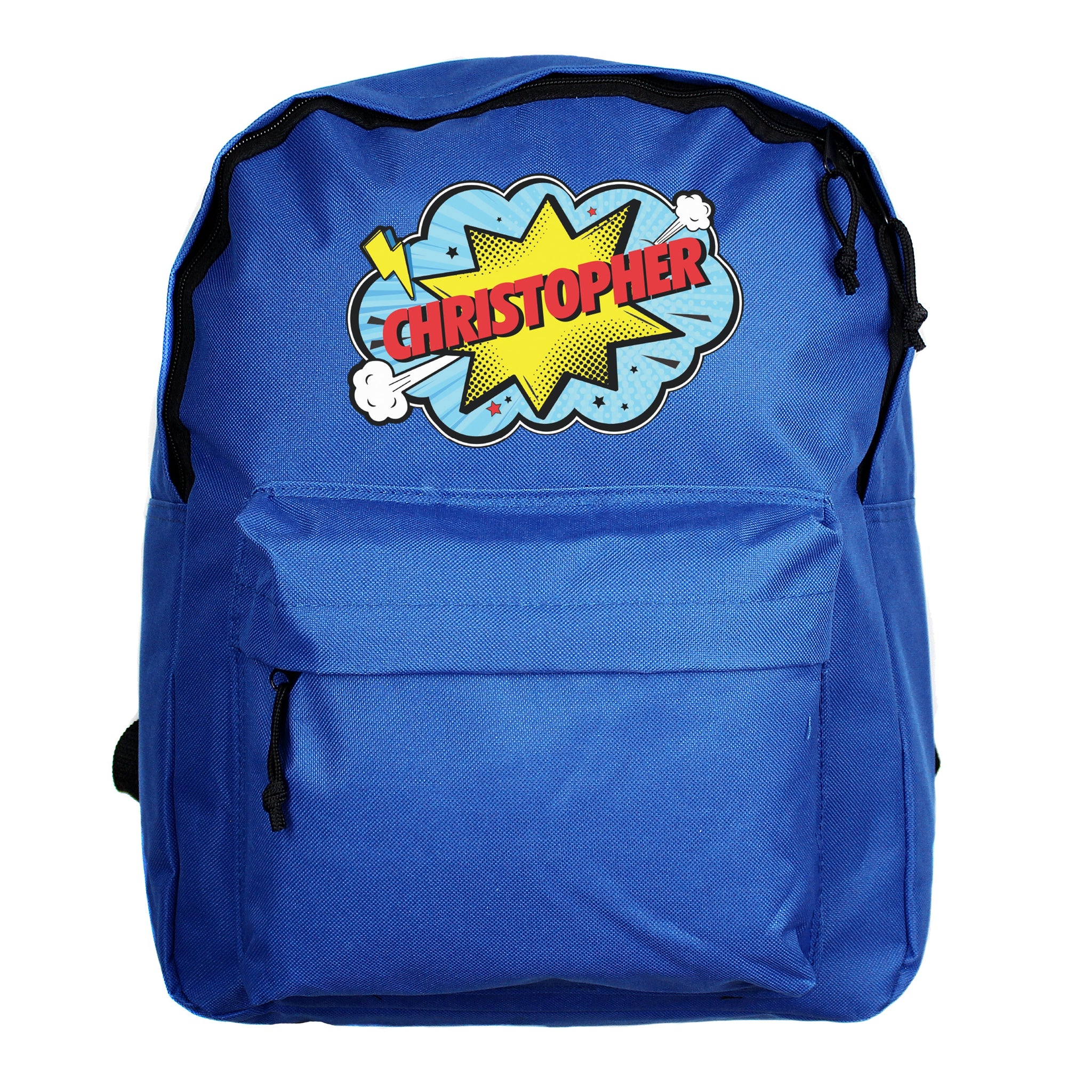 Personalised Superhero Blue Backpack: 5 - Kids Bags By Gift Moments