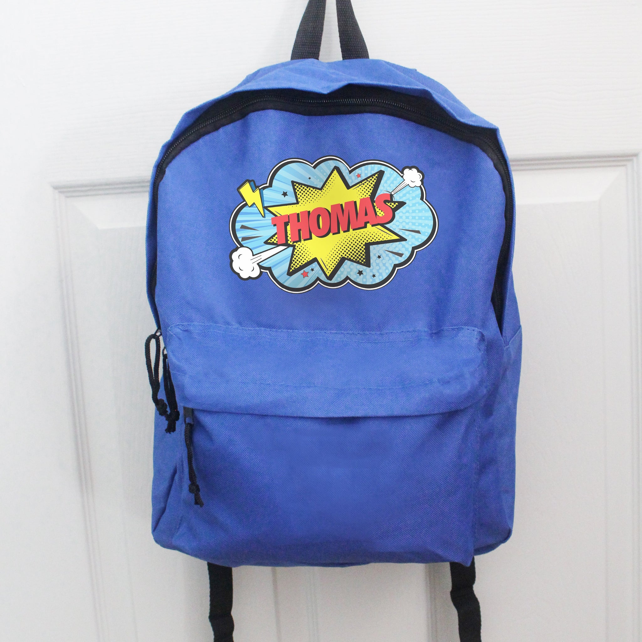 Personalised Superhero Blue Backpack: 4 - Kids Bags By Gift Moments