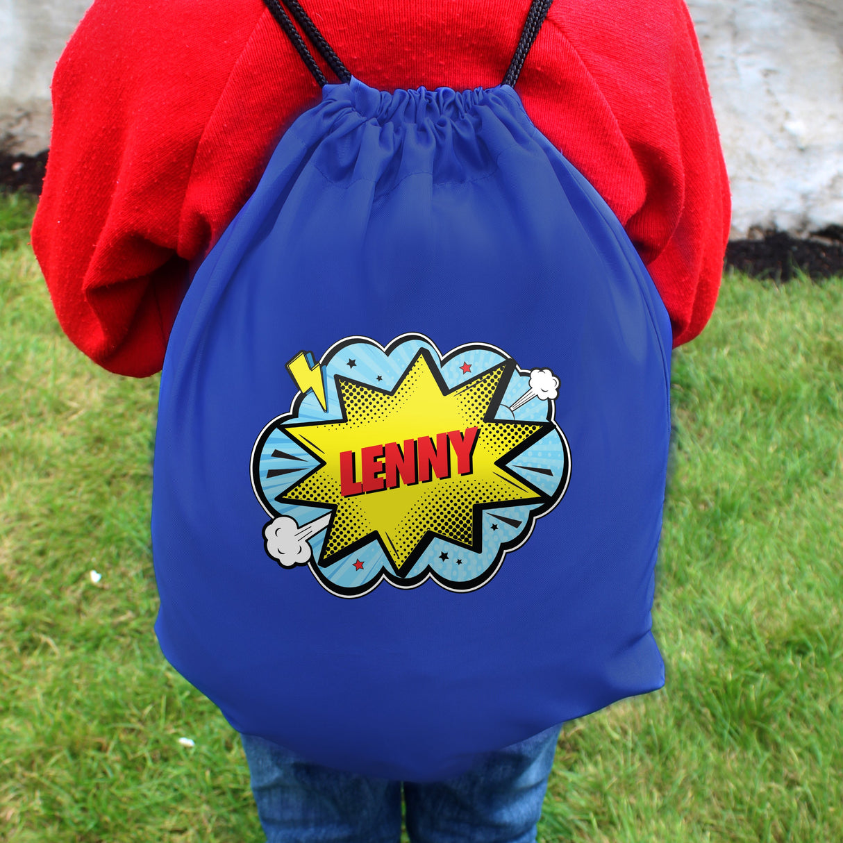 Personalised Superhero Blue Kit Bag: 7 - Kids Bags By Gift Moments
