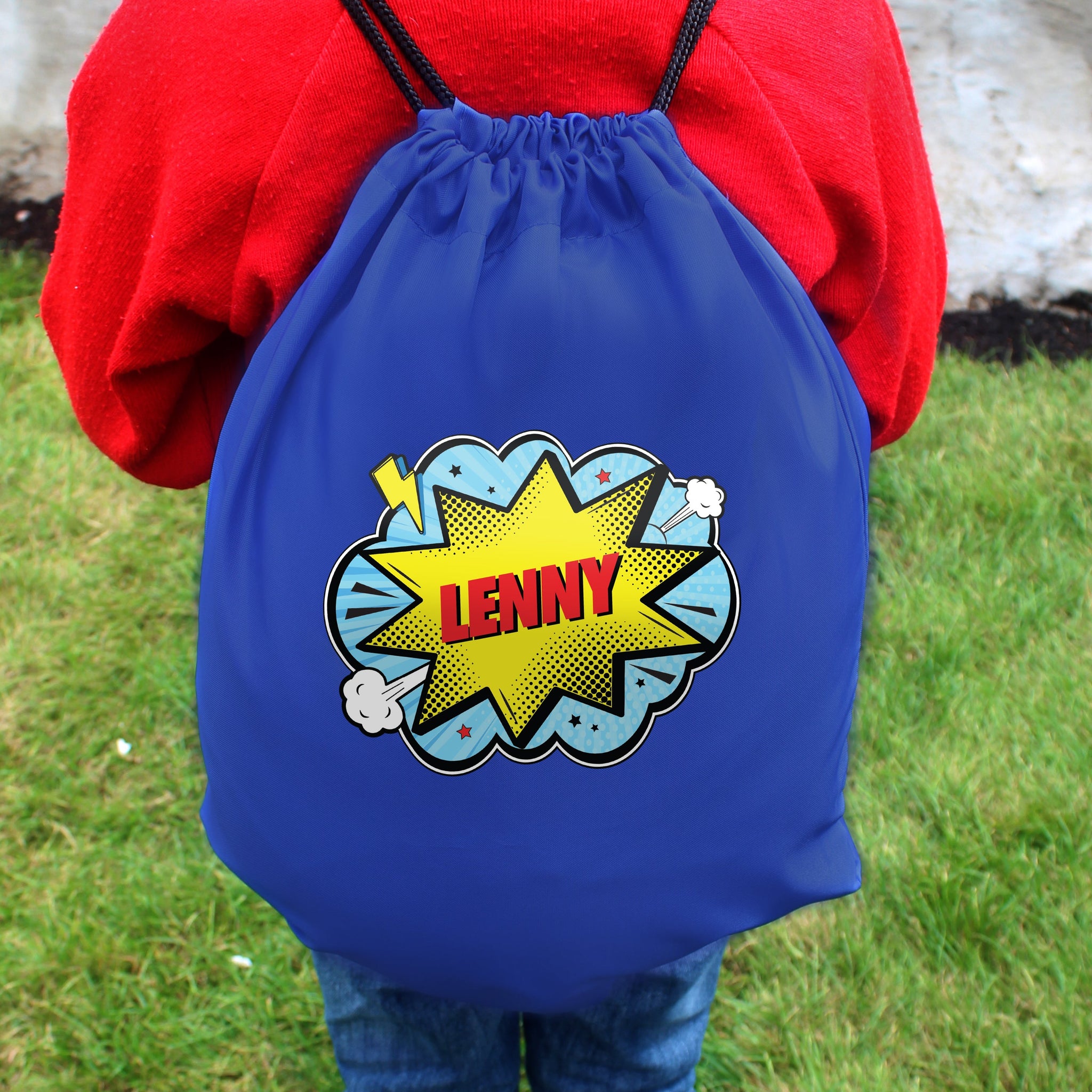 Personalised Superhero Blue Kit Bag: 7 - Kids Bags By Gift Moments