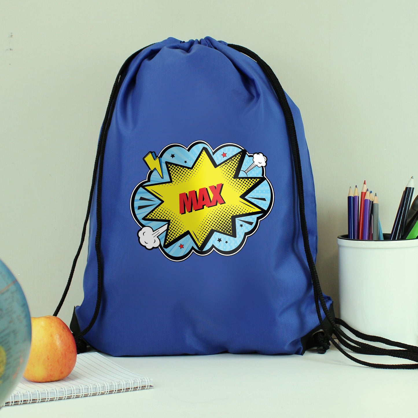Personalised Superhero Blue Kit Bag: 3 - Kids Bags By Gift Moments