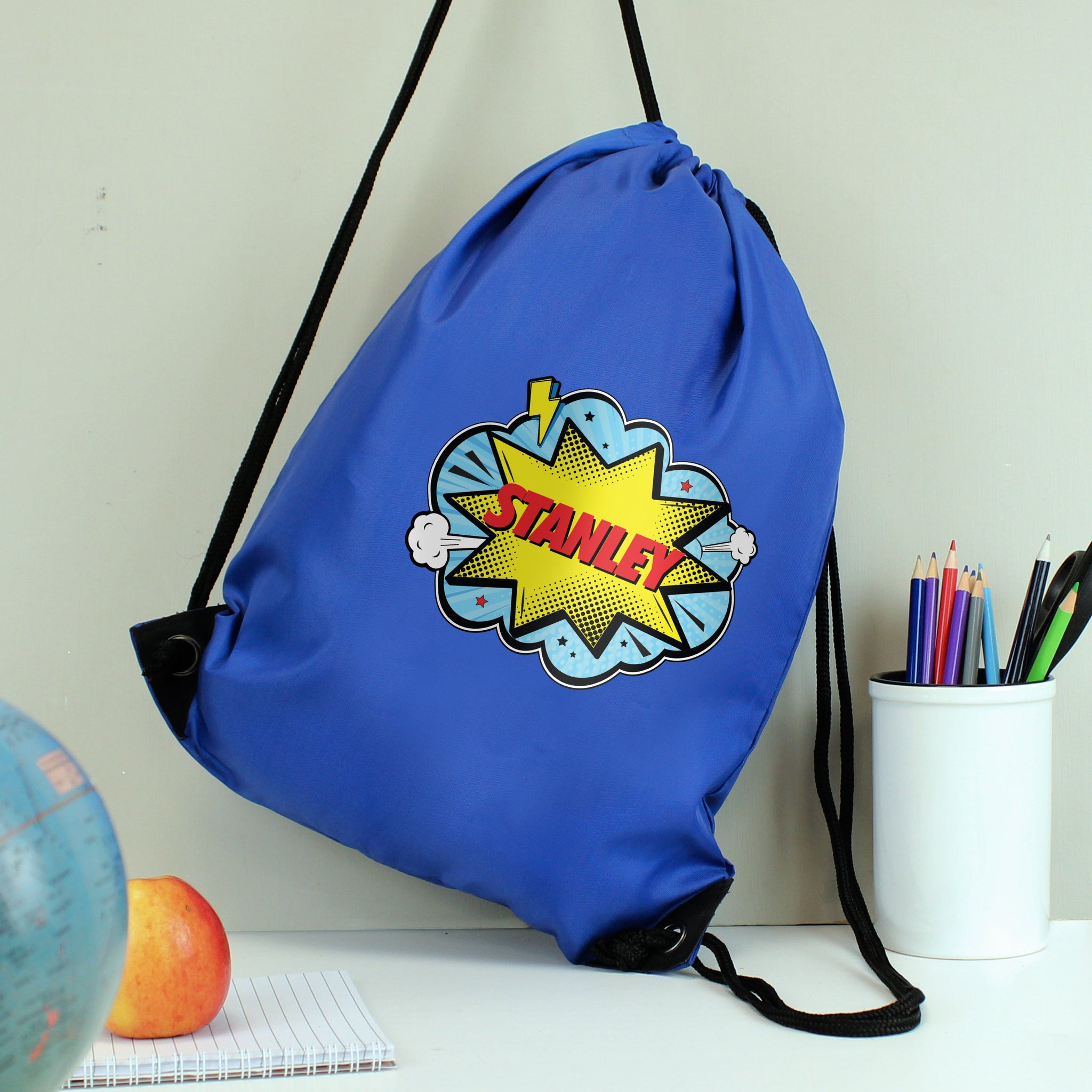 Personalised Superhero Blue Kit Bag: 4 - Kids Bags By Gift Moments