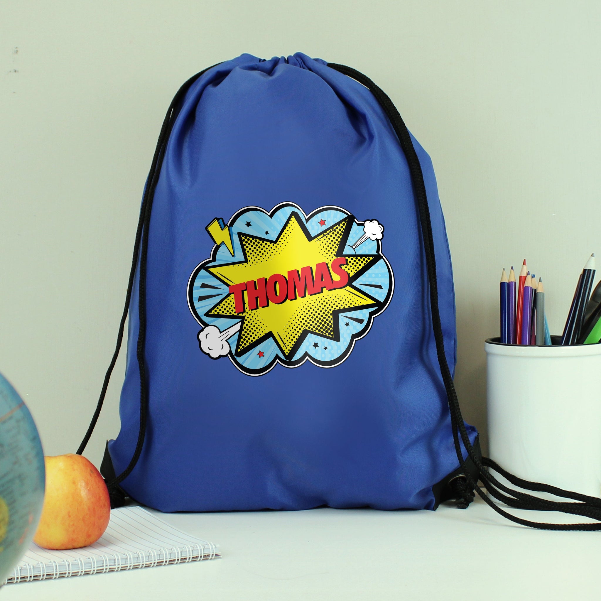 Personalised Superhero Blue Kit Bag: 1 - Kids Bags By Gift Moments