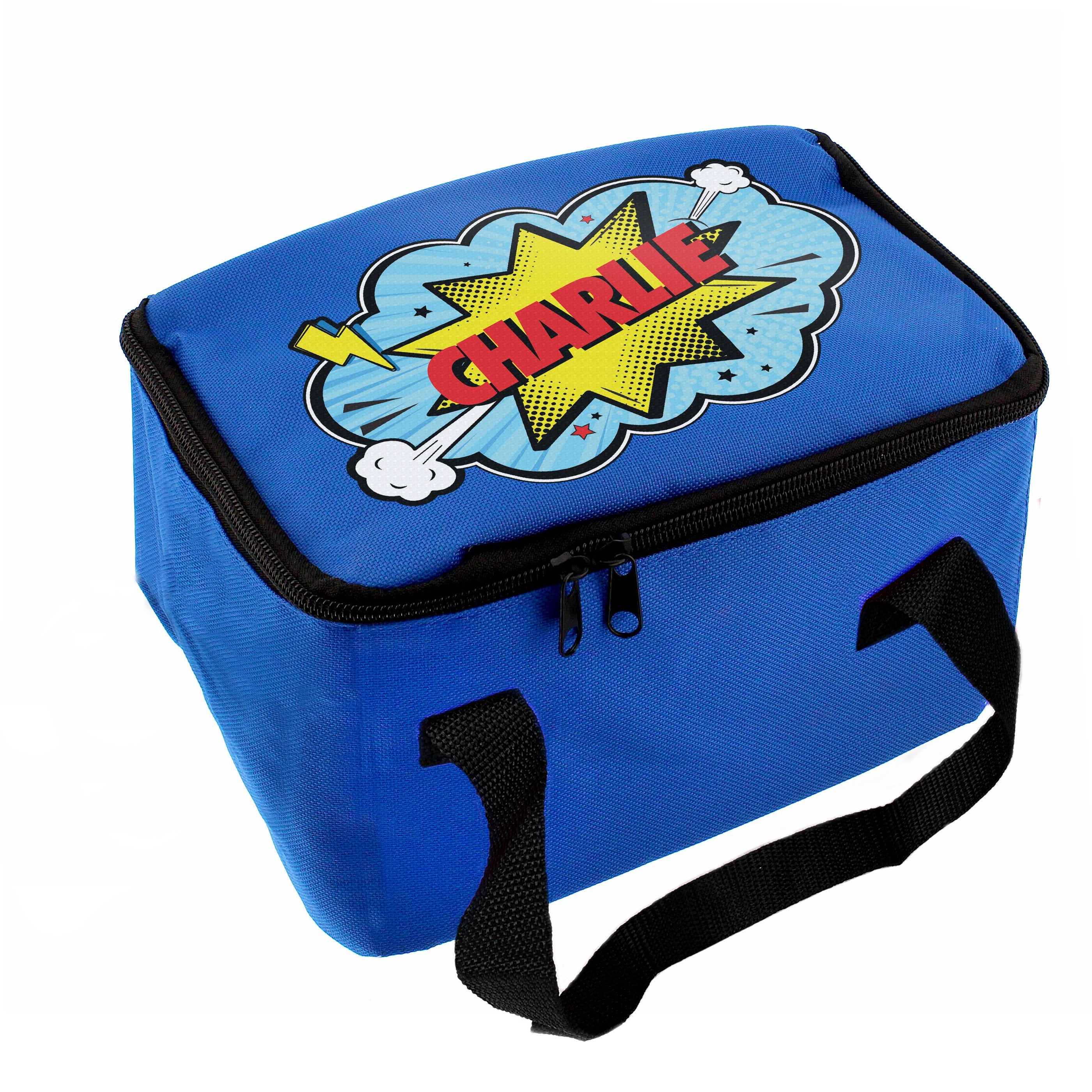 Personalised Superhero Blue Lunch Bag - Shop Lunch Boxes & Bags At Gift Moments - 5