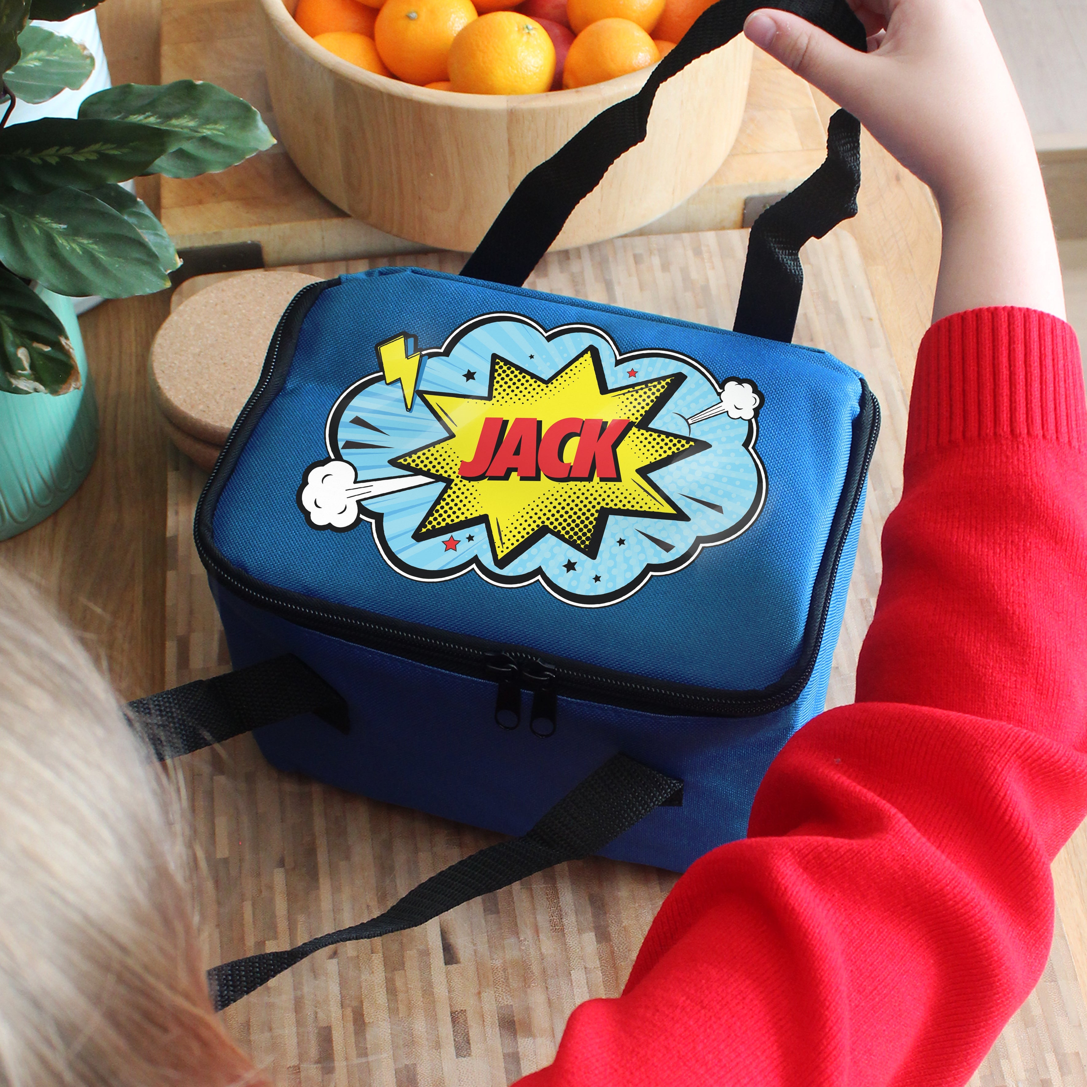 Personalised Superhero Blue Lunch Bag - Shop Lunch Boxes & Bags At Gift Moments - 4