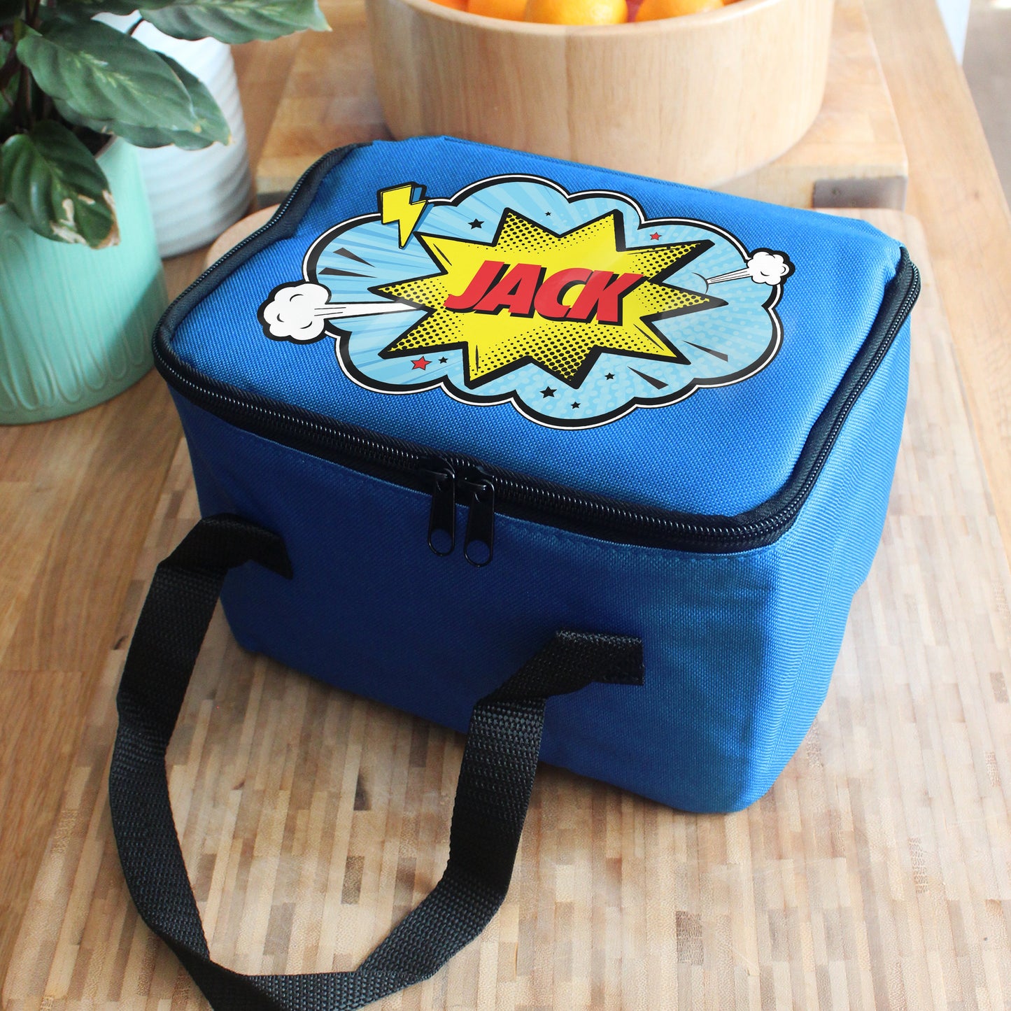 Personalised Superhero Blue Lunch Bag: 3 - Lunch Boxes & Bags By Gift Moments
