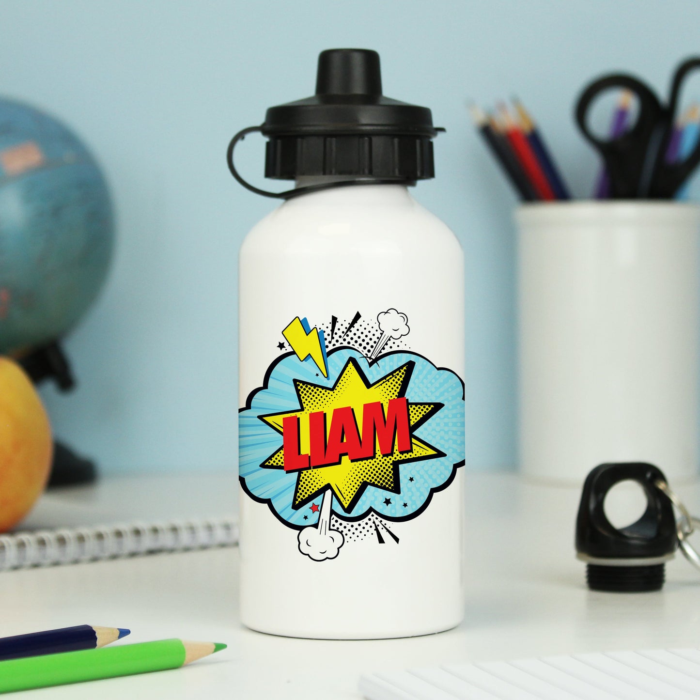 Personalised Superhero Drinks Bottle: 4 - Kids Bottles By Gift Moments