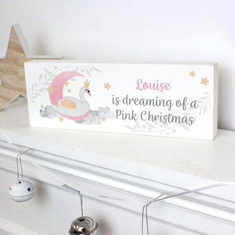 Personalised Swan Lake Wooden Block Sign: 1 - Signs & Plaques By Gift Moments