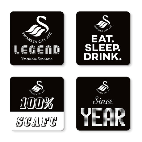 Personalised Swansea City AFC Coasters: 1 - Coasters By Swansea City