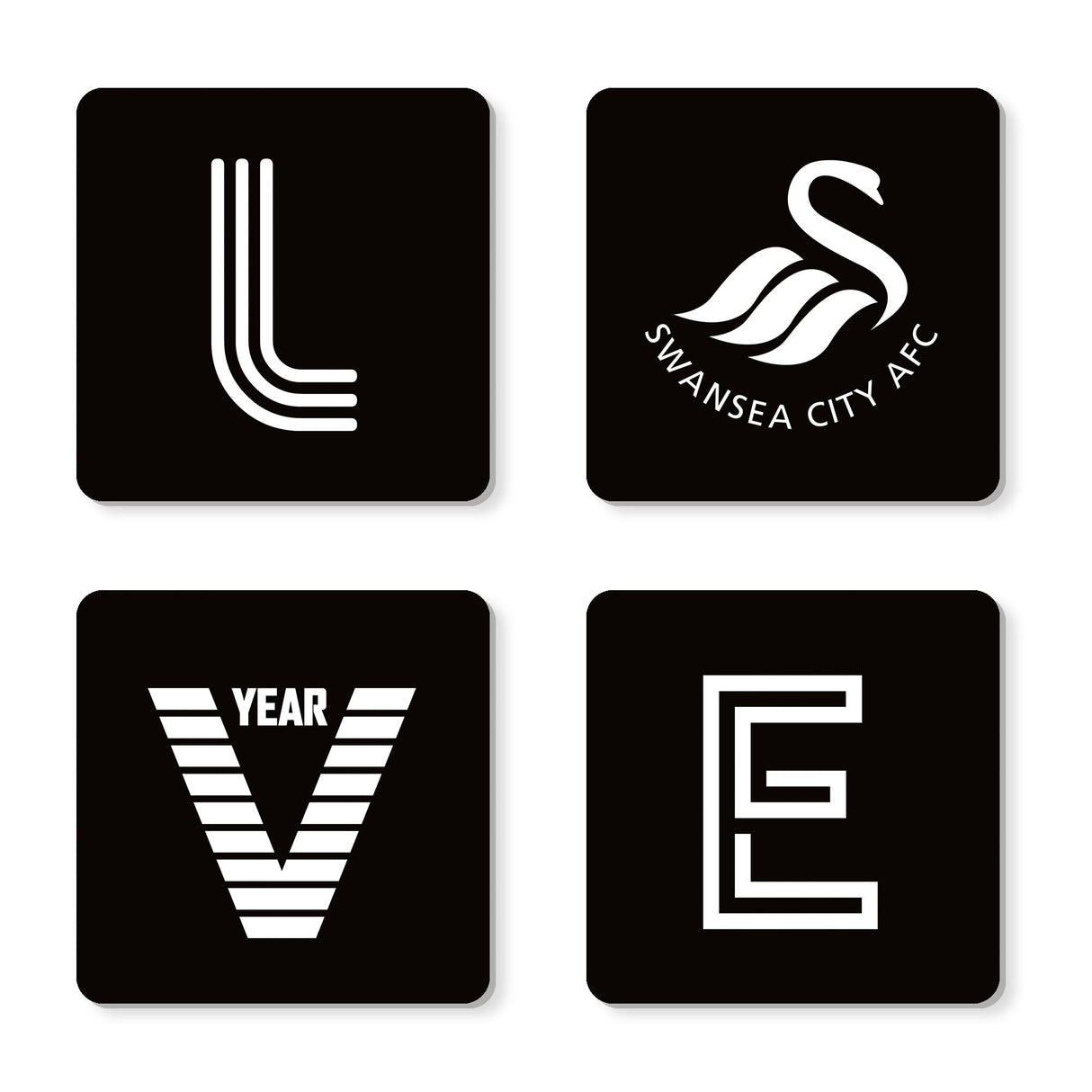 Personalised Swansea City AFC Love Coasters: 1 - Coasters By Swansea City