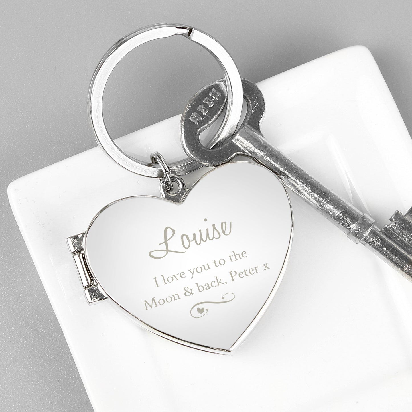 Personalised Swirl Heart Photoframe Keyring: 1 - Keyrings By Gift Moments