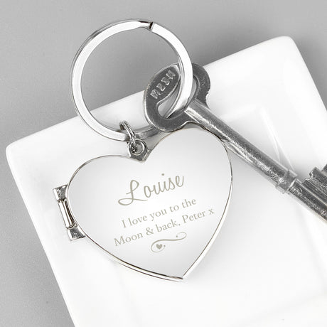 Personalised Swirl Heart Photoframe Keyring: 1 - Keyrings By Gift Moments