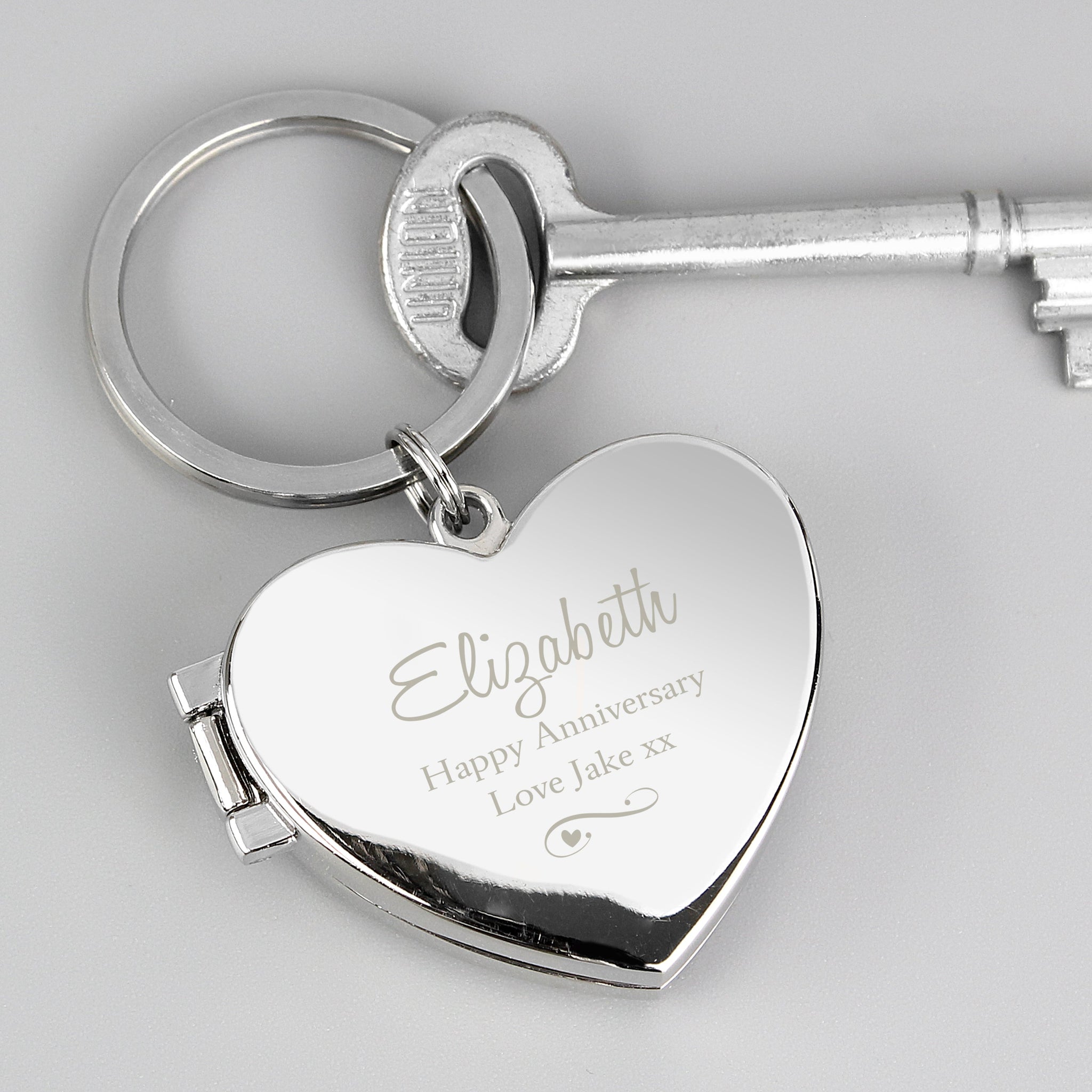 Personalised Swirl Heart Photoframe Keyring: 8 - Keyrings By Gift Moments