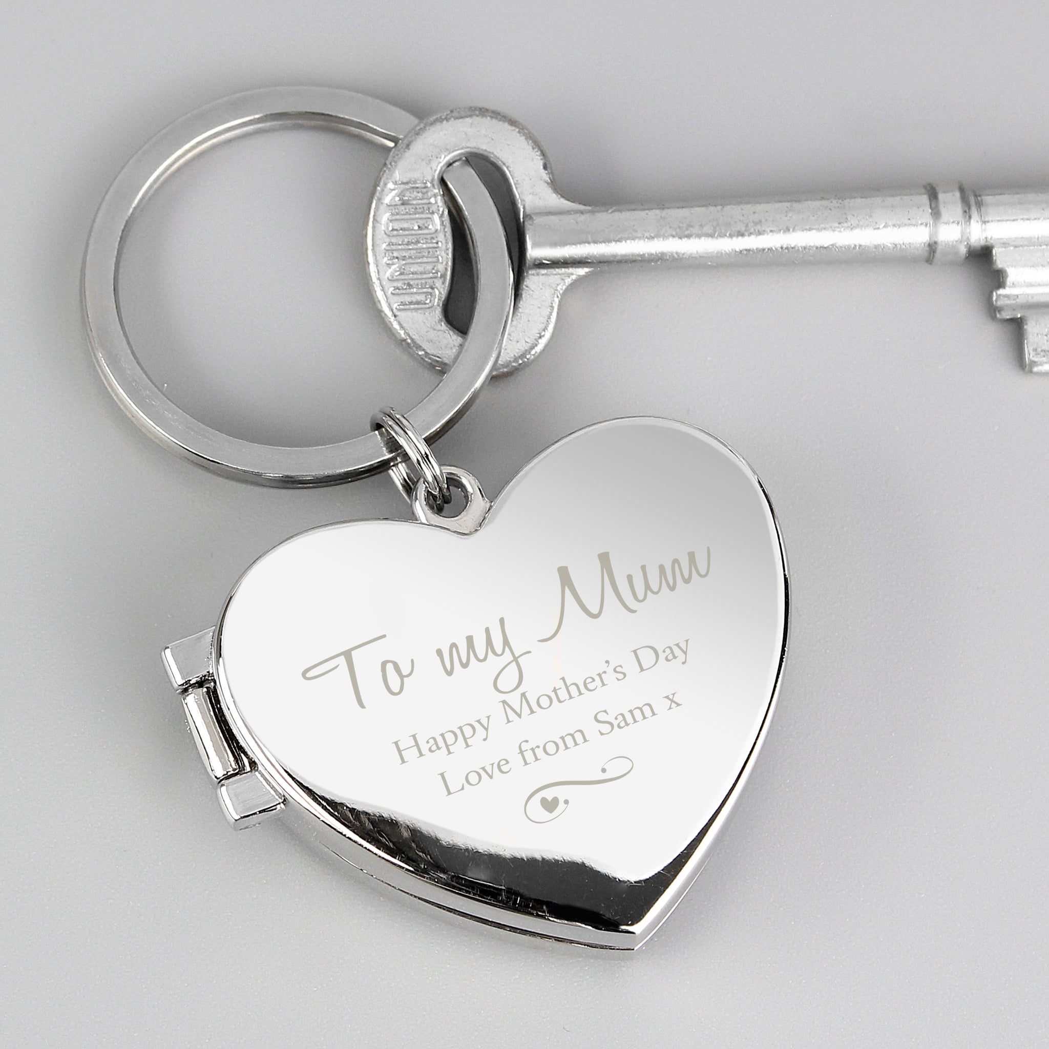 Personalised Swirl Heart Photoframe Keyring: 3 - Keyrings By Gift Moments