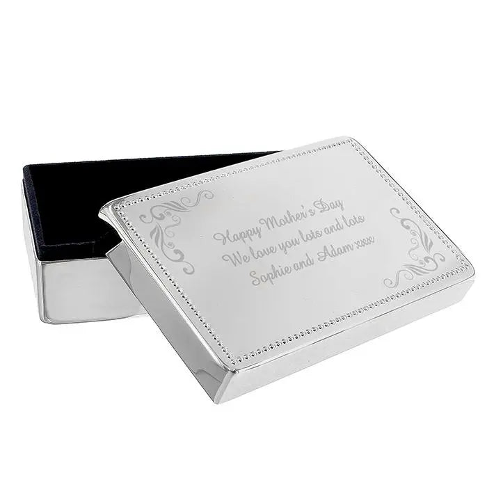 Personalised Swirl Rectangular Jewellery Box: 3 - Jewellery Boxes By Gift Moments