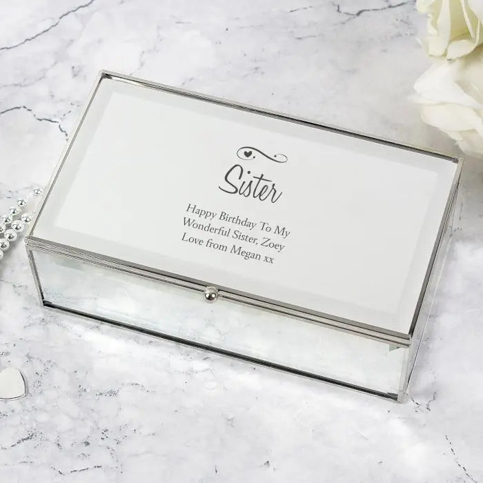 Personalised Swirls & Hearts Mirrored Jewellery Box: 7 - Jewellery Boxes By Gift Moments