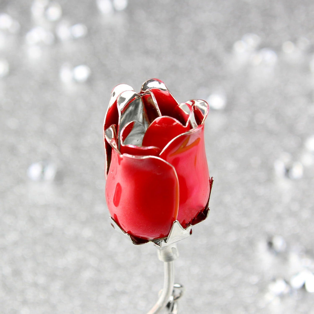 Personalised Swirls & Hearts Red Rose Bud Ornament: 4 - Keepsakes By Gift Moments
