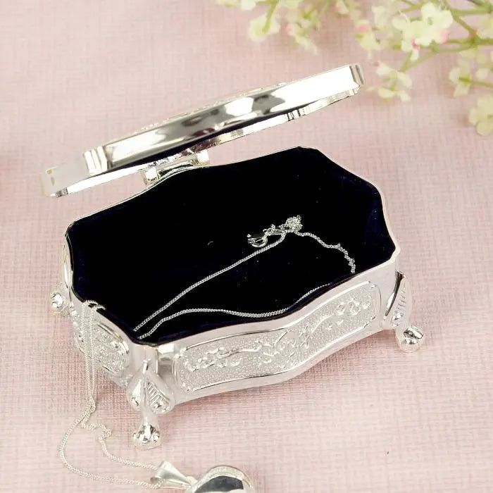 Personalised Swirls & Hearts Small Antique Trinket Box: 4 - Trinket Boxes By Gift Moments