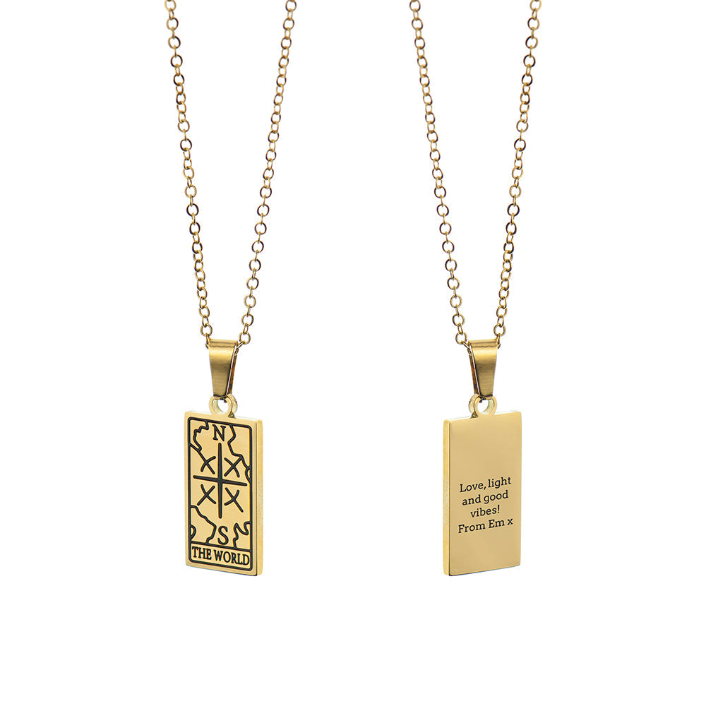 Personalised Tarot Card Gold Necklaces: 22 - Necklaces By Gift Moments