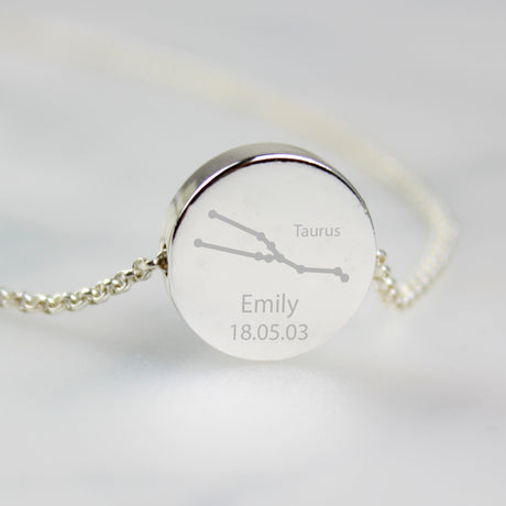 Personalised Taurus Zodiac Star Sign Necklace (Apr 20th - May 20th): 3 - Necklaces By Gift Moments